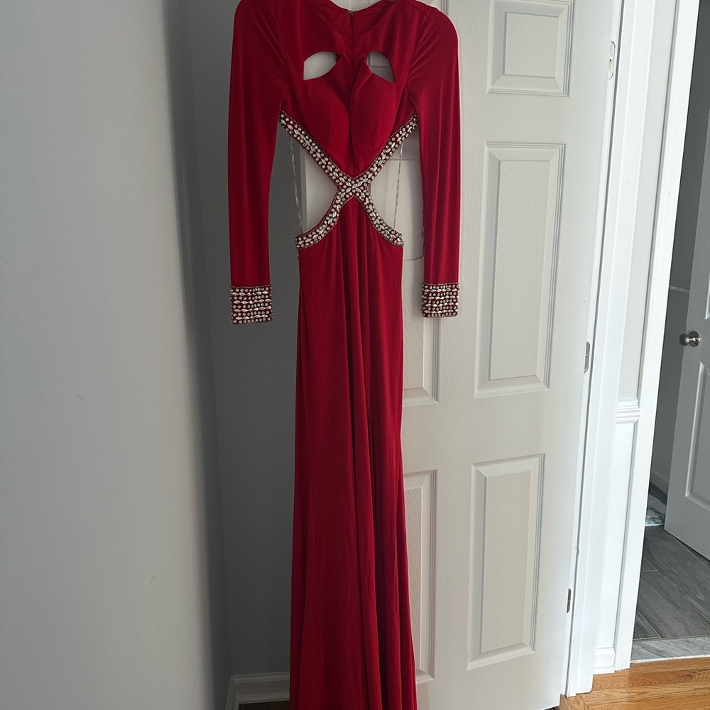 Red Embelished Prom dress